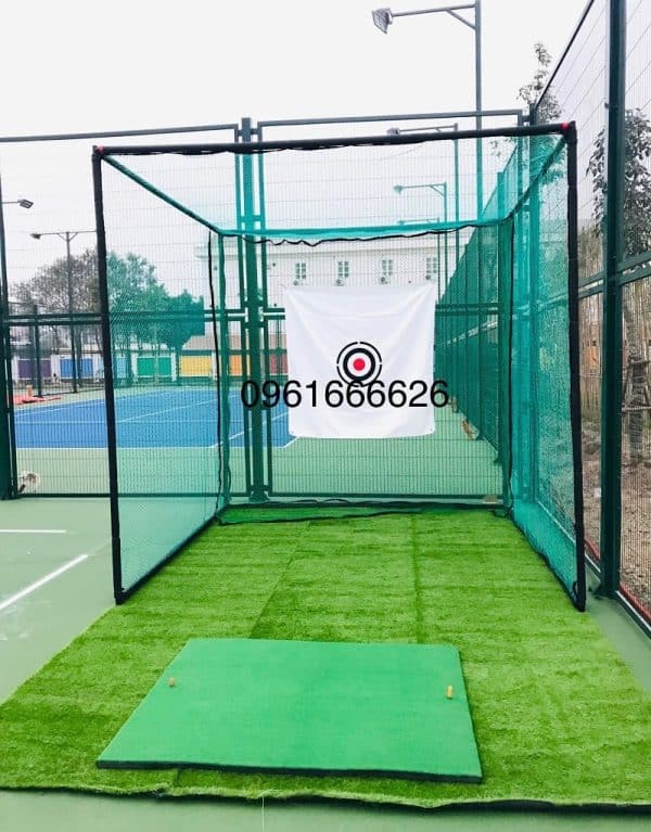 Combo Bộ Tập Golf Tại Nhà 3x3x3m – Khung Lưới Chống Dội, Thảm Swing 1.5m & Cỏ Lót Nền Trọn Gói